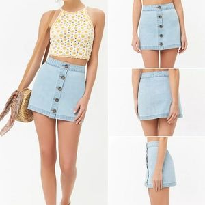 Nwt! Forever 21 Light Blue Denim Skirt